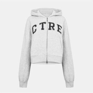 Couture Womens/Ladies Applique Logo Cotton Full Zip Hoodie / Gray